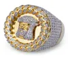 メンズヒップホップアイスアウトストーンズリングファッションゴールドジーザスリングジュエリー高品質シミュレーションダイヤモンドリング7906402