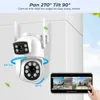 Caméras IP 8MP double écran et double lentille WiFi survalance Caméra Couleur nocturne Vision AI Suivi automatique Cloud Outdoor Wireless Security Camera 24413