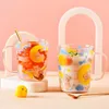 Wine Glasses JINYOUJIA 600ml Cartoon Glass Mug High Temperature Resistant Water Cup Student Couple Cute Milk Breakfast Mugs