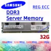 Rams Samsung ServerメモリReg ECC DDR3 16GB 8500R 10600R 12800R 1066MHZ 1333MHz 1600MHz RAM PC3 8500R 32GB 10600L 12800L 14900L