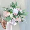 Dekorative Blumen Hochzeit Braut Bouquet Künstliche Blume Brautjungfer romantische Silkbraut Halten Verlobungsfeier Dekor B03E