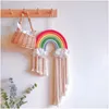 Figurine decorative Colorful Rainbow Wall appeso a mano in corda fatta arte intrecciata per la scuola materna per bambini Ornamenti per festival adatti