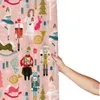 シャワーカーテンバレエくるみ割り人形クリスマスファブリックカーテンバスルーンバスセット付きアイアンフックホーム装飾ギフト60x72in