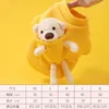 Vestuário para cães roupas quentes, outono, boneco de inverno urso adorável luta de manga curta Schnauzeze bichon shiba suéter capuz