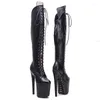 Dance Shoes Fashion Women 20CM/8inches PU Upper Plating Platform Sexy High Heels Thigh Boots Pole 488