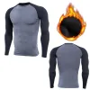 Camisetas para hombres Fleece Sports Camisetas de compresión suéter Crossfit Jersey Running Tops Keep Warm Rashgard Sport For Autumn