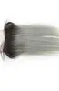 1B Grey Straitement 44 Clôture en dentelle avec les cheveux de bébé Racines foncées Couleur gris Non Remy Brésilien Ombre fermetures de cheveux humains5909306