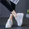 Casual Shoes 2024 Genuine Leather Cowhide Sneakers Women Lace Up Sports Platform Spring Running Vulcanized White Flats Plus Size