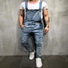 2019 Fashion Mens Ripped Jeans Rompers Casual with belt Jumpsuits Hole Denim Bib Overalls Bike Jean 5604397