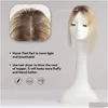 Lace Wigs 100 Remy Human Hair Toppers For Women Middle Part Blonde Golden Pieces Thinning Silk Base Clip In 231024 Drop Delivery Produ Dhdfp