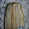 Haarscheuchen Malaysian Jungfrau gerade 27/613 Blonde Weave Bündel 100g 1pcs menschliche Erweiterungen Doppelschussabfall -Lieferung DHOPT DHOPT