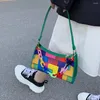 Totes Geometrische Hit -Farb -Achsel -Tasche Frauen lässig Ketten Kupplung Handtasche (grün)