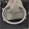 Bangle David Eurman Gelang Pemisah Warna Kepala Bat 7mm Dalam Perak Murni Dengan Lapisan Emas Mawar 18K 230907 Drop livraison bijoux B Otpwa