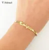 vパーソナライズされたハンドリンクBFFジュエリーKPOPカスタムネームブレスレットバングル女性男性bijoux femme gold erkek bileklik 2018 y17756512