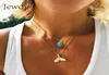 Mystische Meerjungfrau Anhänger Halskette Goldwalwalheiser Wassertropfen Stein Charm Choker Halsketten Kragen für Frauen Boho Juwely6292885