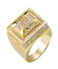 personalized Jewelry Gold White Gold Plated Mens Diamond Iced Out Man Hiphop Rapper Finger Rings Square Pinky Ring for Men Gifts f7554934