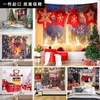 Гобелена рождественская гобелена стена висят снежинки Санта -Клаус Древо Зимний Ночь Камин Подарки