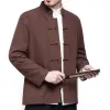 Roupas étnicas plus size 3xl 4xl 5xl Tang Suit Top Cardigan Chinese Shirt Coat Linen Men Jackets Orient Retro Classic Dr. OTRRU