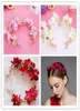 Mariage Bridal Rose Flower Bandbound Floral Crown Tiara Band Pink Purple Red Flowory Flowers Bands Hair Accessoires Ornement7414102