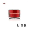 Storage Bottles 30G Red Straight Round Plastic Acrylic Jar Tin Pot Bottle Day Might Cream/eye Serum/gel/moisturizer Essence Whitening