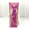 Chair Covers Wedding Back Decoration Lotus Leaf Chiffon Cover El Banquet Seat