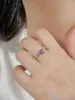 Klaster pierścieni 2024 S925 Sterling Srebrny Naturalny ametyst w kształcie serca europejski i amerykański Moda prosta pierścień klejnotów dla kobiet