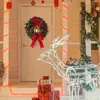 Decorative Flowers Outdoor Christmas Wreath Door Lighted Artificial Battery Operated 16 Inch Ornaments With Led