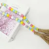 Party Decoration Easter Wood Bead Garland med Tassel Farmhouse Pärlor som hänger för hylldisplayen Spring Homes Dropship