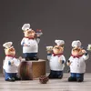 Multiple Styles Resin Chef Statue Cartoon Restaurant Figurine Cook Ornament Home Kitchen Cute Sculpture Tabletop Decors 240411