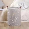 Laundry Bags Clothes Storage Basket Folding Marble Grain Bedroom Bag Container Bucket Panier Linge