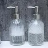 Distributore di sapone liquido da 450 ml di lavaggio in vetro vintage bottiglia di grande capacità di grande capacità manuale non slittamento accessorio per lavandino bagno