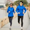 Jackor Running Jacket Reflekterande Summer Quick Dry Gym Coat Huven Jogging Solskydd Fiske utomhus Vandring Handrade tunna jackor