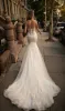 Berta 2024 Lace Applique Wedding Dresses Beaded Sash Vintage Wedding Dress Backless Plus Size Mermaid Bridal Gowns