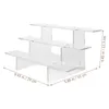 Decorative Plates Storage Rack Jewelry Display Stand Stair-type Figures Model Movable Acrylic 3-tier Holder Racks Figurine