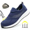 Summer Mesh Lightweight Work Sneakers Steel Toe Men Women Work Safety Shoes Breathable Construction Shoes Work Boots Footwear 240410