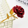 Dekorative Blumen AT35 24K Red Rose Blume Gold für immer mit Geschenkbox und Tasche für Liebhaber Mutter Freunde Valentinstag getaucht