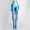 XCKNY oil Leggings Open crotch pants satin glossy opaque pantyhose sexy tights silky slim high yoga soprt glossy pants 240401