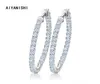 Real 925 Sterling Silver Classic Big Hoop Pendientes de lujo Diamond Fashion simple Mínimo regalos Huggie4321938