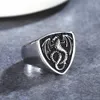 Vintage Flying Dragon Ring Nordic Viking 14K Gold Dragon Anneaux pour hommes Femmes Punk Biker Jewelry Amulet Cadeau