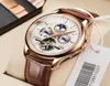 Wristwatches LIGE Mens Watches Automatic Mechanical Watch Tourbillon Sport Clock Leather Casual Business Retro Wristwatch Relojes 4279653