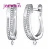 Hoop oorbellen 10 stks/lot 925 Sterling zilver hoog gepolijst geplaveid met Oostenrijkse cz voor bruiloftsjuwelen vrouwen diy