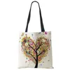 Evening Bags Ing Girl Print Linen Reusable Shopping Women Large Tote Fashion Handbags With Customized Printed