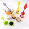 Outils à thé de café Creative Teapot Versières SILE Spoon Infuseur avec des feuilles de qualité alimentaire Forme des infuseurs en acier inoxydable Filtre de passage DHHWC
