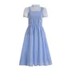 Sukienki dla dziewczynek niebiesko -biała sukienka do gingham kostium Dorothy Baby Fairy Wizard Toddler Pennise