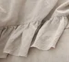 Sängkläder sätter 4st Shabby Chic förvättad naturlig linnetäcke täcke täcken med 2 matchande örngott