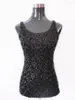 Women's Tanks Womens Shine Glitter Sequin Embellished Sleeveless Vest Tank Tops Fashion Style Clothing For Cocktail Party Clubwear