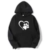 Sweatshirts heren hoodies sweatshirts nieuwe schattige hondenpoot en hartvorm print hoodies vrouwen casual lange mouw hoodies herfst winter pullovers plus maat 240412