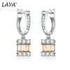 Boucles d'oreilles en peluche Laya avec charme de la déclaration de fiançailles de fiançailles de mariage en argent sterling solide 925 de haute qualité CZ