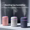 Luftfuktare 300 ml luftfuktare bärbar USB ultraljud färgglad kopp aroma diffusor cool mist maker luftfuktare rening med ljus för bil