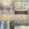 Lustres modernes LED Gold Black Hanging Lights Assemblées Loft Nordic Pendant Pendard Light Lighting For Bedroom Living Room Kitchen Dhgxh